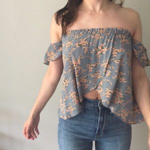 Flynn Skye I Love You Off Shoulder Floral Top S